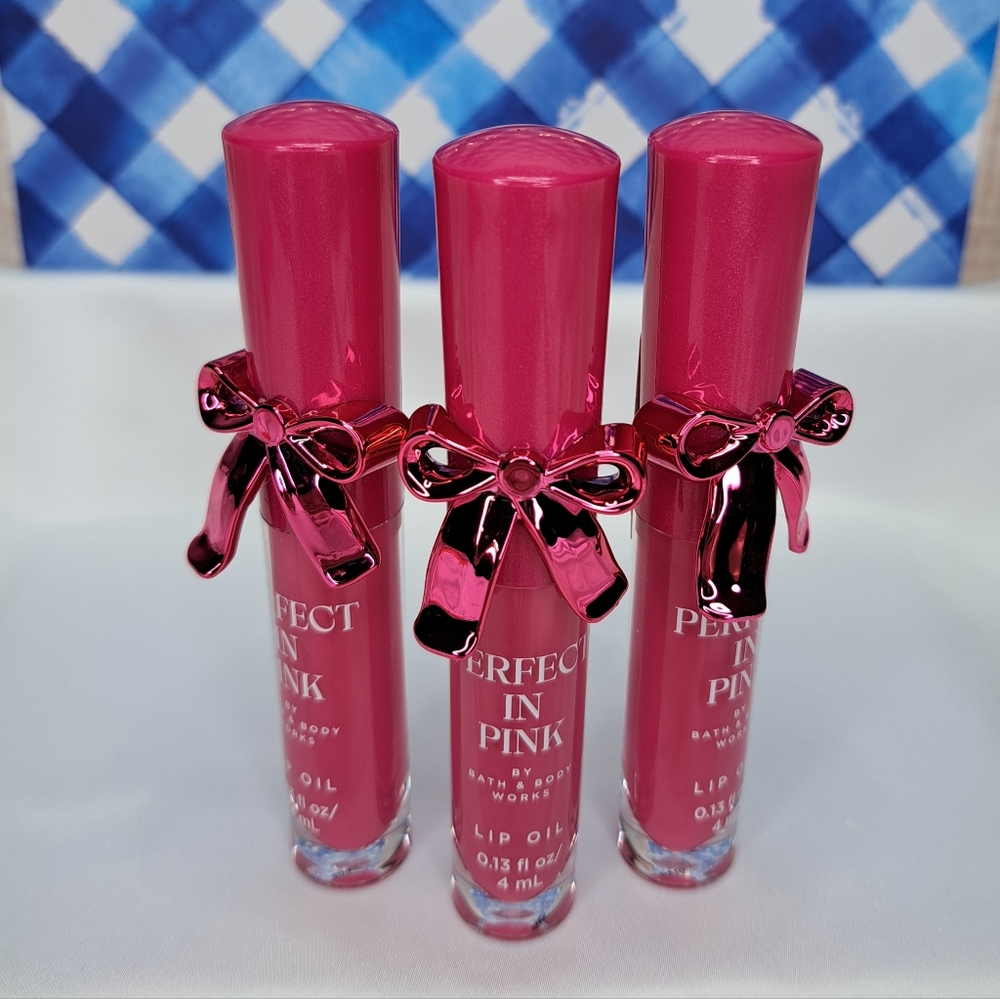 BATH & BODY WORKS 'PERFECT IN PINK'  LIP OIL 3-PIECE GIFT SET LIMITED-EDITION - Picture 13 of 14
